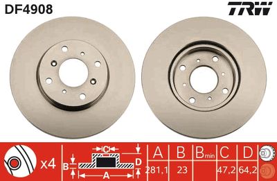 Brake Disc TRW DF4908
