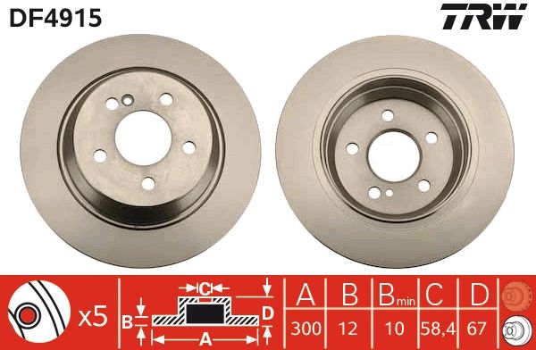 TRW DF4915 Brake Disc