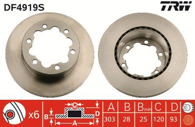 Brake Disc TRW DF4919S