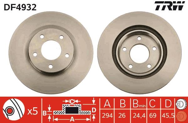 TRW DF4932 Brake Disc