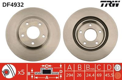 Brake Disc TRW DF4932