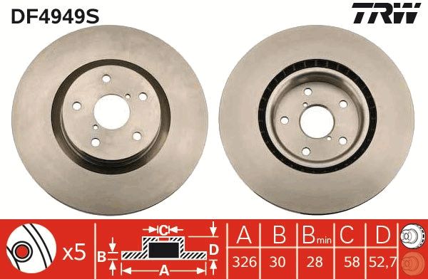 TRW DF4949S Brake Disc