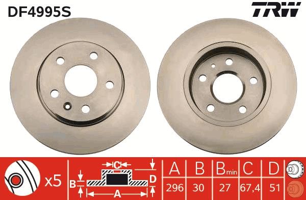 TRW DF4995S Brake Disc