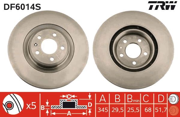 TRW DF6014S Brake Disc