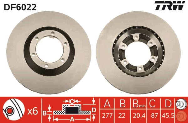 TRW DF6022 Brake Disc