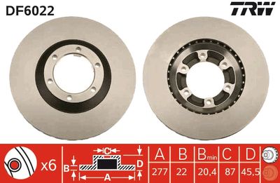 Brake Disc TRW DF6022
