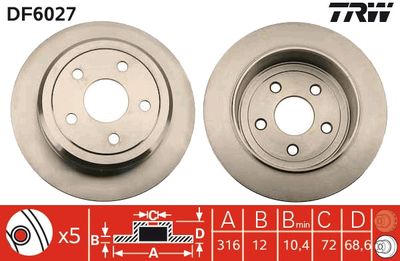 Brake Disc TRW DF6027