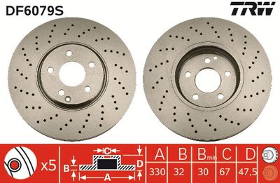 Brake Disc TRW DF6079S