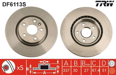 Brake Disc TRW DF6113S