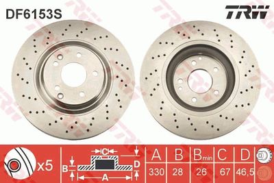 Brake Disc TRW DF6153S