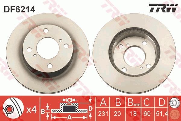 TRW DF6214 Brake Disc