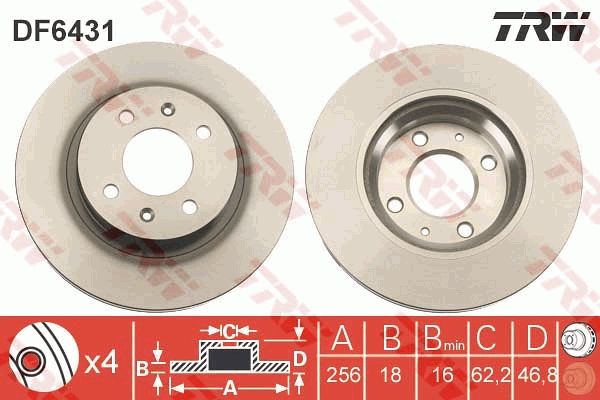 TRW DF6431 Brake Disc