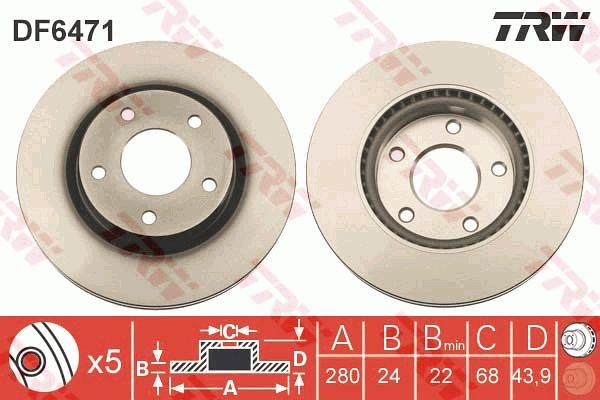 TRW DF6471 Brake Disc