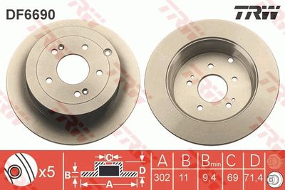 Brake Disc TRW DF6690