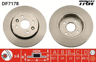 Brake Disc TRW DF7178