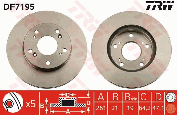 TRW DF7195 Brake Disc