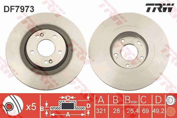 TRW DF7973 Brake Disc