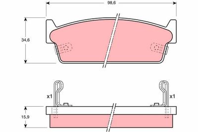 Brake Pad Set, disc brake TRW GDB1002