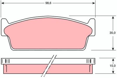 Brake Pad Set, disc brake TRW GDB1021
