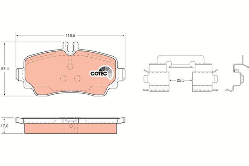 TRW GDB1293 Brake Pad Set, disc brake