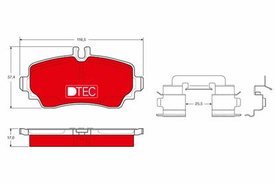 Brake Pad Set, disc brake TRW GDB1293DTE