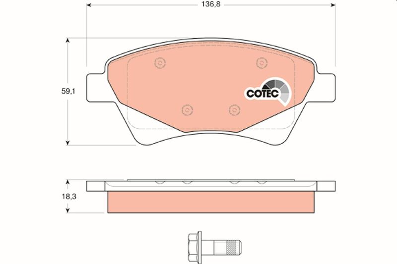 TRW GDB1597 Brake Pad Set, disc brake
