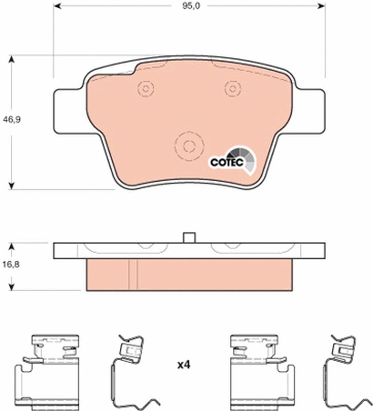 TRW GDB1678 Brake Pad Set, disc brake