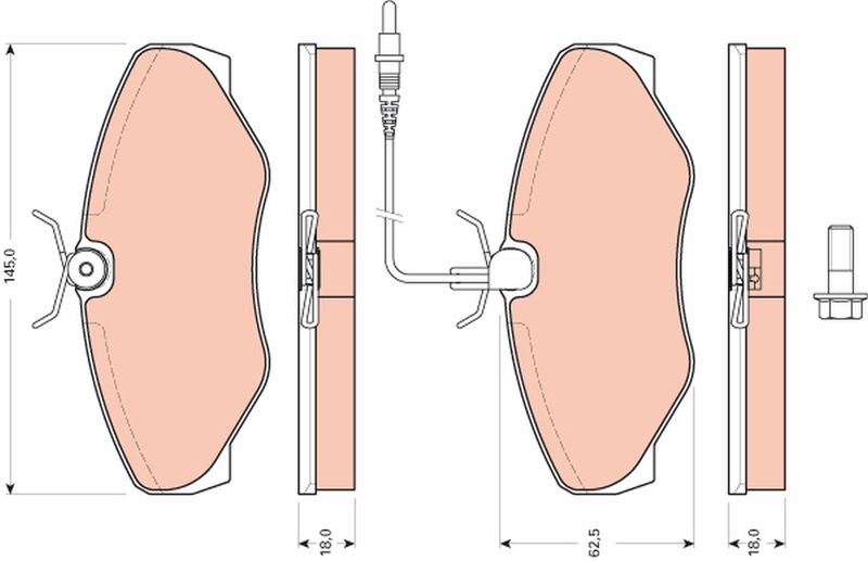 TRW GDB1760 Brake Pad Set, disc brake