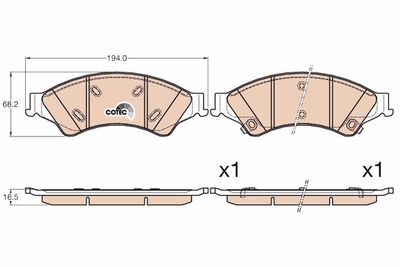 Brake Pad Set, disc brake TRW GDB2005