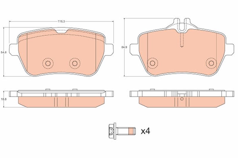 TRW GDB2014 Brake Pad Set, disc brake