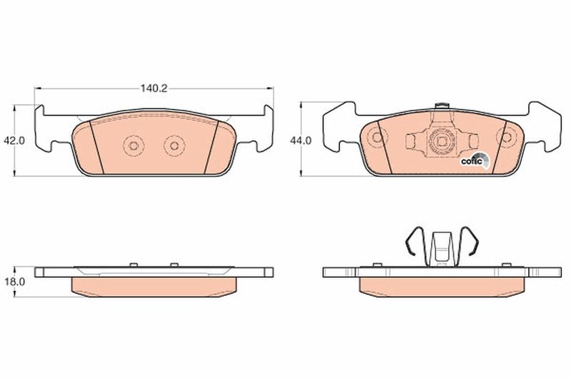 TRW GDB2018 Brake Pad Set, disc brake