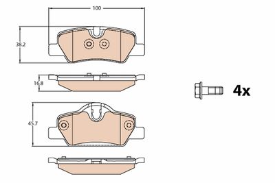 Brake Pad Set, disc brake TRW GDB2088