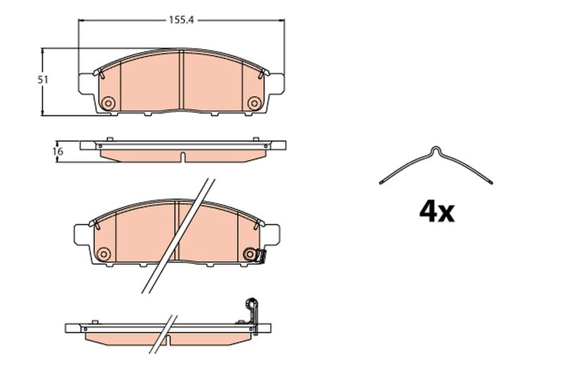 TRW GDB2124 Brake Pad Set, disc brake