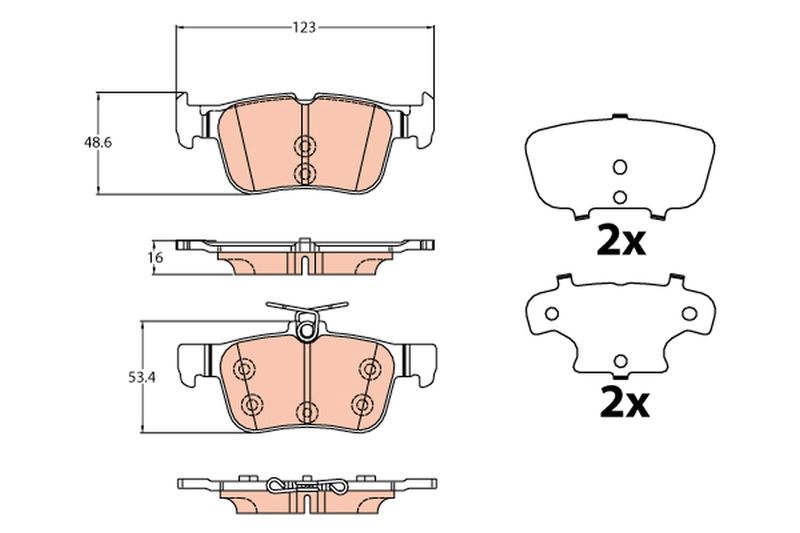 TRW GDB2133 Brake Pad Set, disc brake
