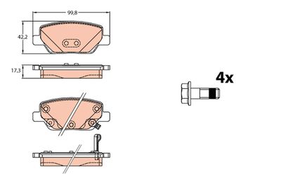 Brake Pad Set, disc brake TRW GDB2156