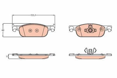 Brake Pad Set, disc brake TRW GDB2157