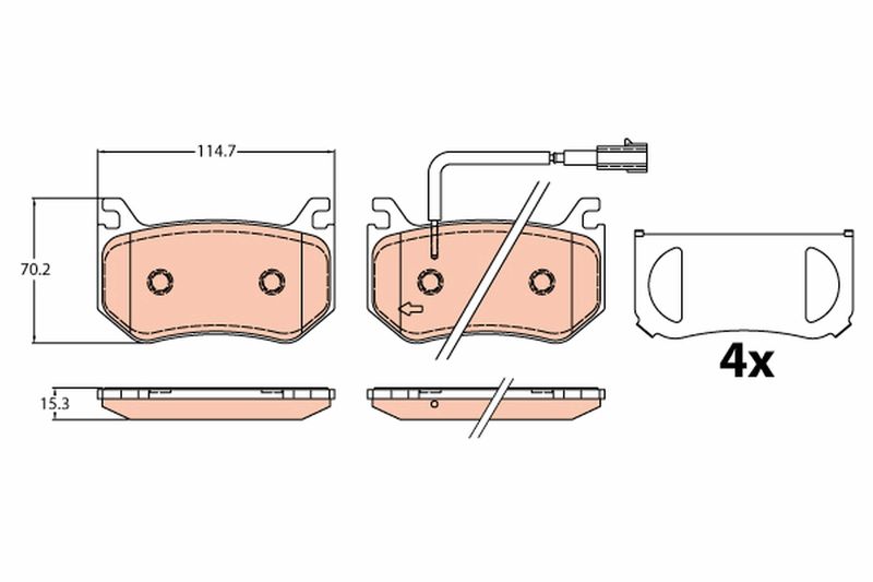 TRW GDB2209 Brake Pad Set, disc brake