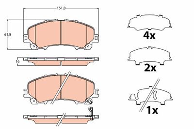 Brake Pad Set, disc brake TRW GDB2222