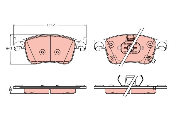TRW GDB2342 Brake Pad Set, disc brake