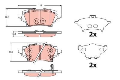 Brake Pad Set, disc brake TRW GDB2344