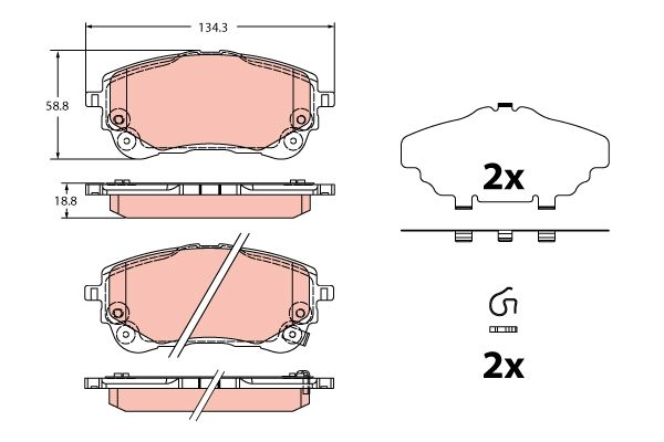 TRW GDB2349 Brake Pad Set, disc brake