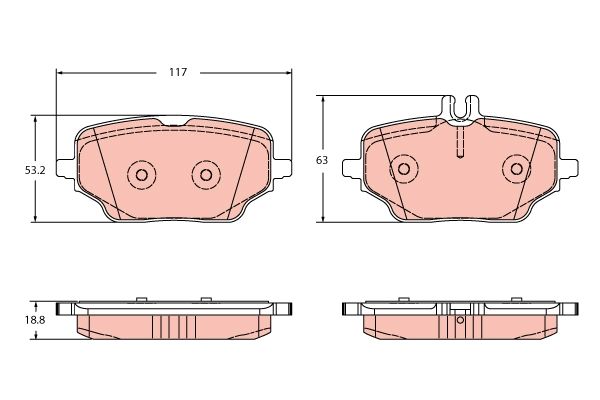 TRW GDB2381 Brake Pad Set, disc brake