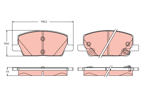 TRW GDB2407 Brake Pad Set, disc brake