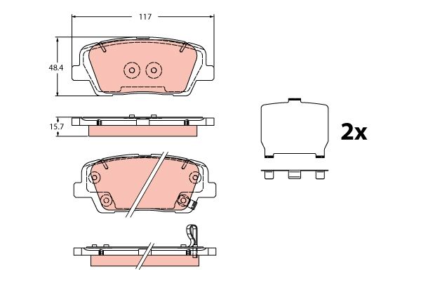 TRW GDB2429 Brake Pad Set, disc brake