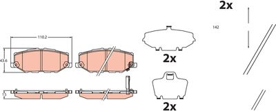 Brake Pad Set, disc brake TRW GDB2455
