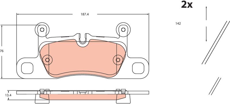 TRW GDB2465 Brake Pad Set, disc brake