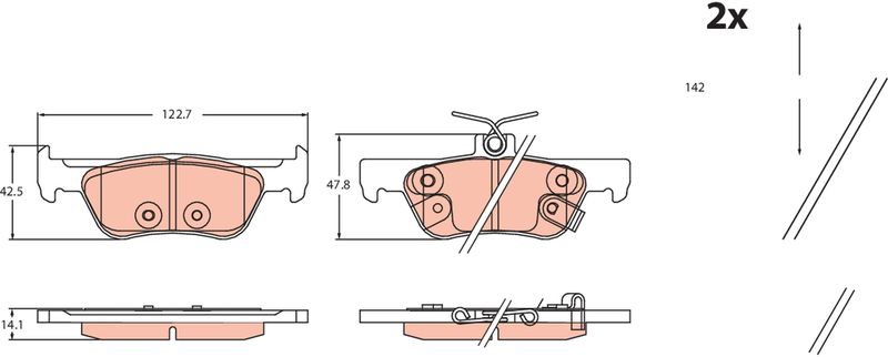 TRW GDB2469 Brake Pad Set, disc brake
