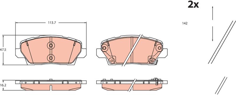 TRW GDB2479 Brake Pad Set, disc brake