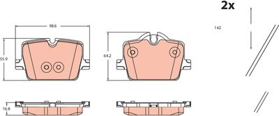 Brake Pad Set, disc brake TRW GDB2487