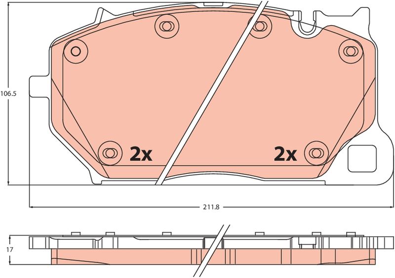 TRW GDB2508 Brake Pad Set, disc brake